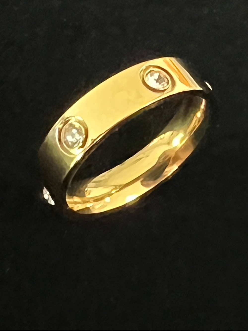 Love Gold & Crystal Wide Band Women’s Fashion Ring